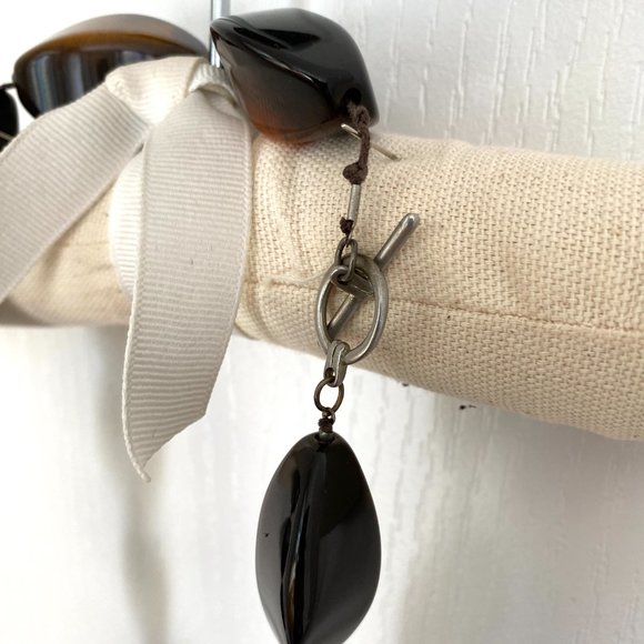 Banana Republic Chunky Dark Brown Beaded Statement Necklace - Picture 6 of 14